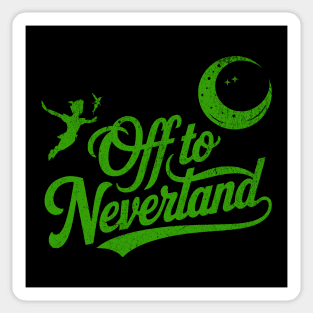 Distressed Off to Neverland Peter Pan Second Star to the Right Sticker